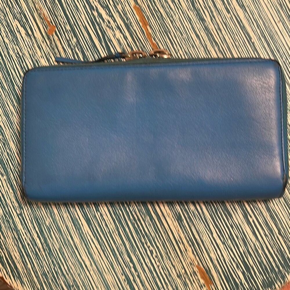 Balenciaga Women’s Leather Papier Continental Lagoon Wallet - Picture 2 of 14